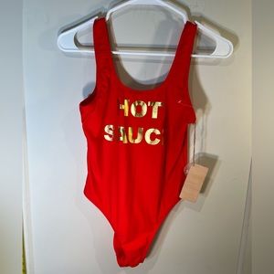 New Red “ Hot Sauce” One Piece Bathing Suite